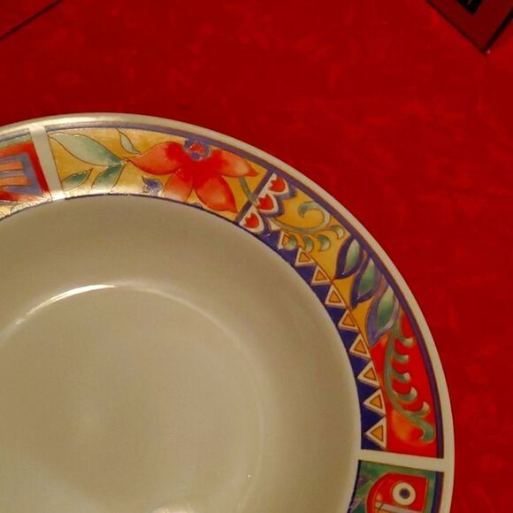 Lynns Stoneware Savanna Rim Cereal Soup Bowl 8.75" - Picture 3 of 8